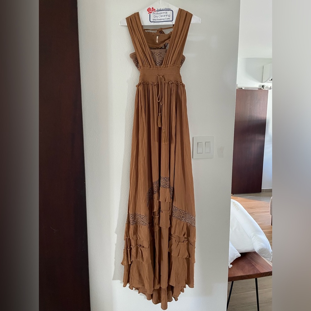 Free People Santa Maria Maxi Dress Brown